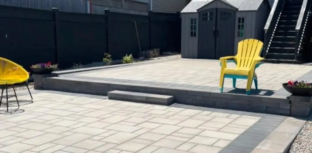 Paver patio in Dartmouth, finished