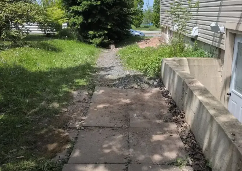 Paver walkway in the HRM, before